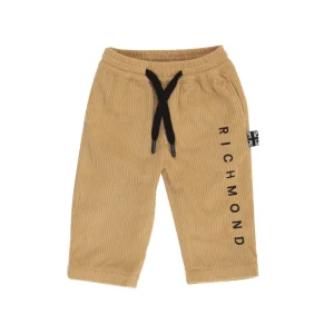 Pantalone Richmond in velluto color sabbia con coulisse ed elastico in vita