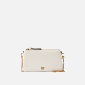 Borsa a tracolla Mini Double Bag piccola in pelle con tracolla