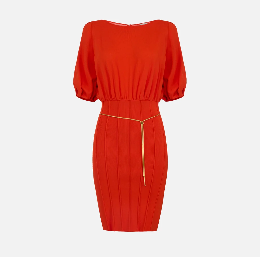 Abito in maglia con cintura - immagine 2