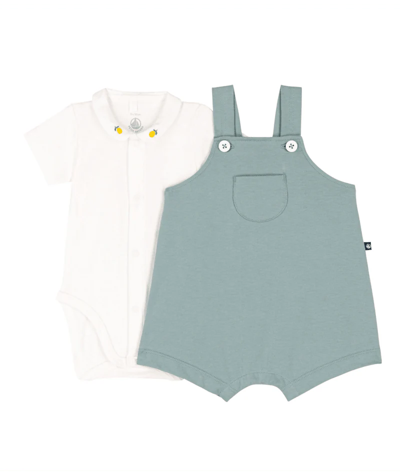 Salopette Petit Bateau con body salvia - immagine 2