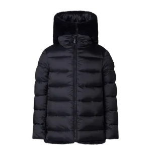 Piumino Save The Duck cappuccio pelliccia blu