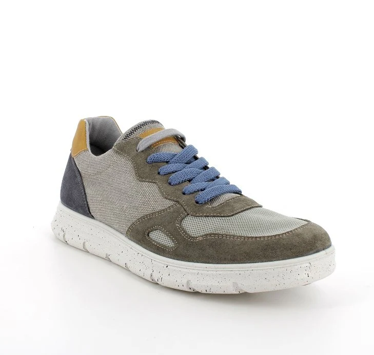 Igi&co Sneakers uomo tela e pelle scamosciata - verde (memory foam) - immagine 2