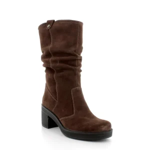 Igi&co Stivale morbida pelle chiusura zip e tacco - marrone castagno