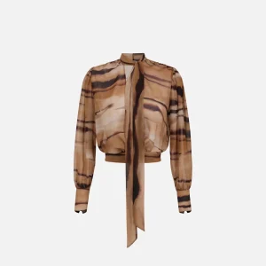 Blusa in chiffon con stampa tigre