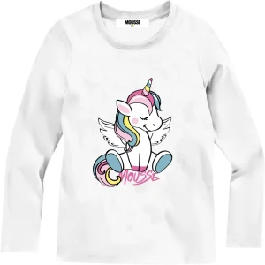 Tshirt Mousse a manica lunga con stampa unicorno sul davanti
