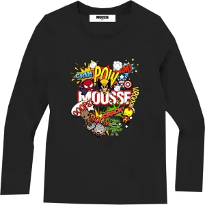 Tshirt Mousse a manica lunga con fantasia superfriend multicolor