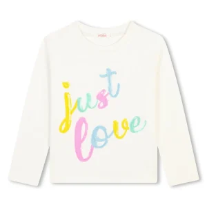 Tshirt Billieblush bianca con scritta multicolor