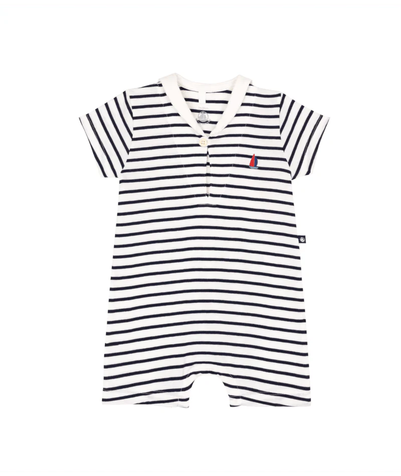 Tutina Petit Bateau corta a righe collo marinara - immagine 2