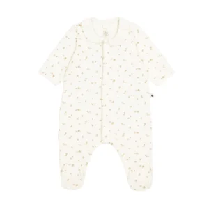 Tutina Petit Bateau con colletto e fiorellini in ciniglia